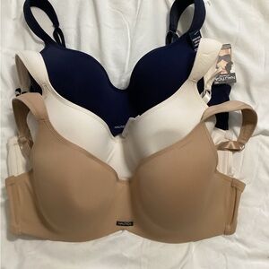 Nautica Women's Bra Trio - Navy, White, Tan